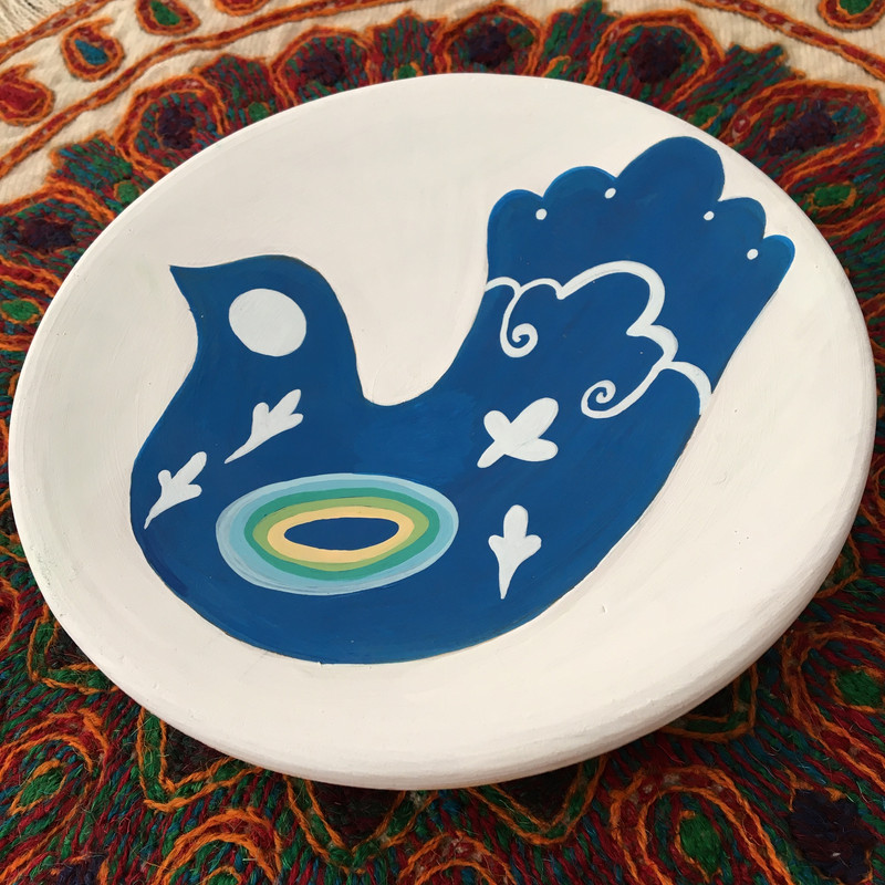 بشقاب دیوارکوب سفالی مدل چشم نظر کد 04