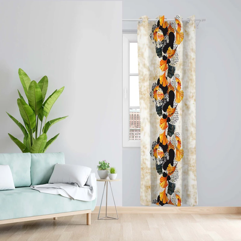 پرده طرح گل مدل مخمل پانچی کد 5154L z سایز 140x200 سانتی متر