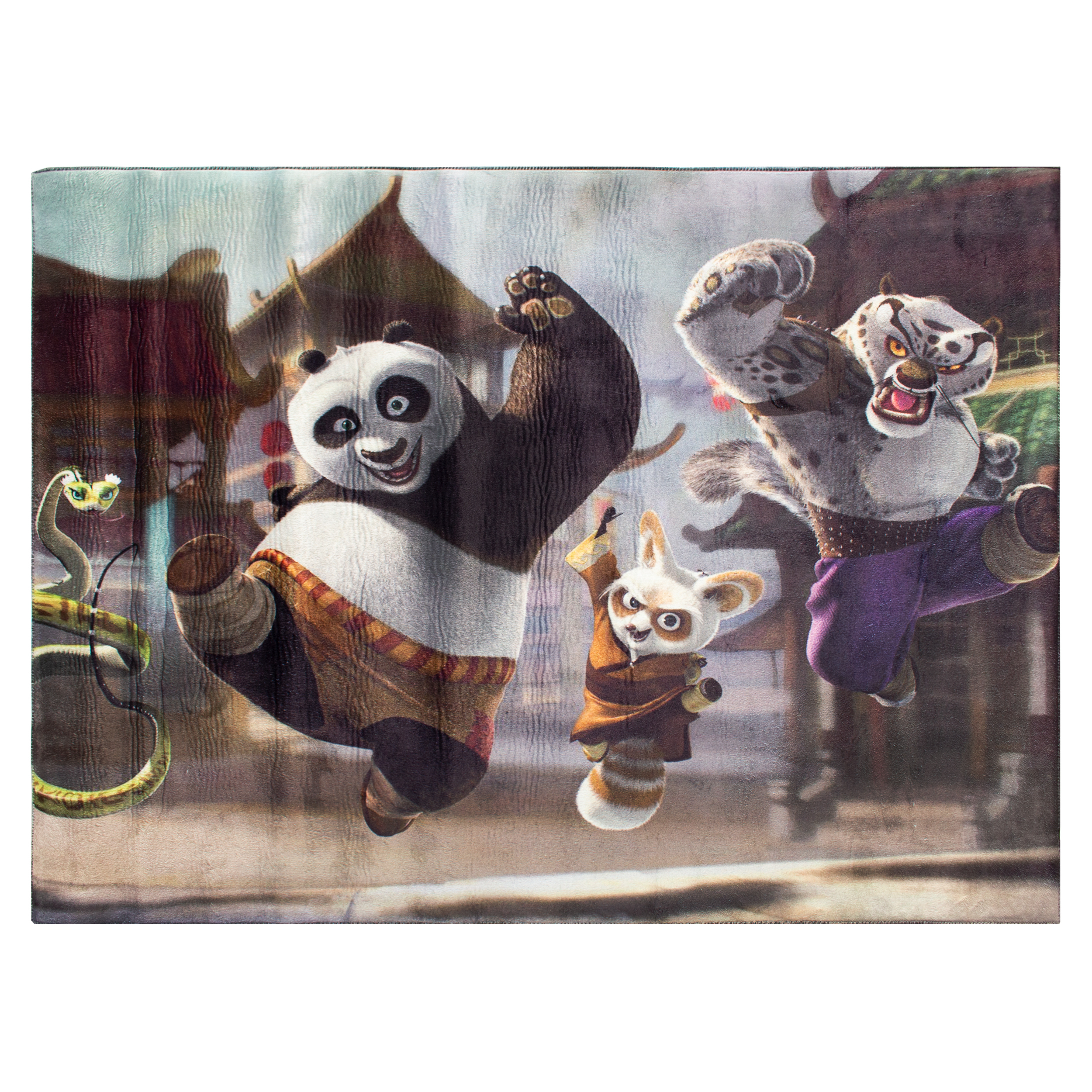 فرش ماشینی جانگل مدل Kong Fu Panda کد 3D-L2
