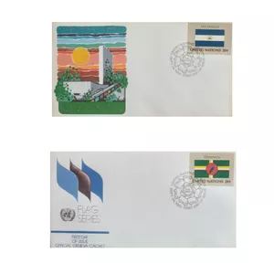 تمبر یادگاری مدل پاکت مهر روز سازمان ملل مجموعه 2 عددی