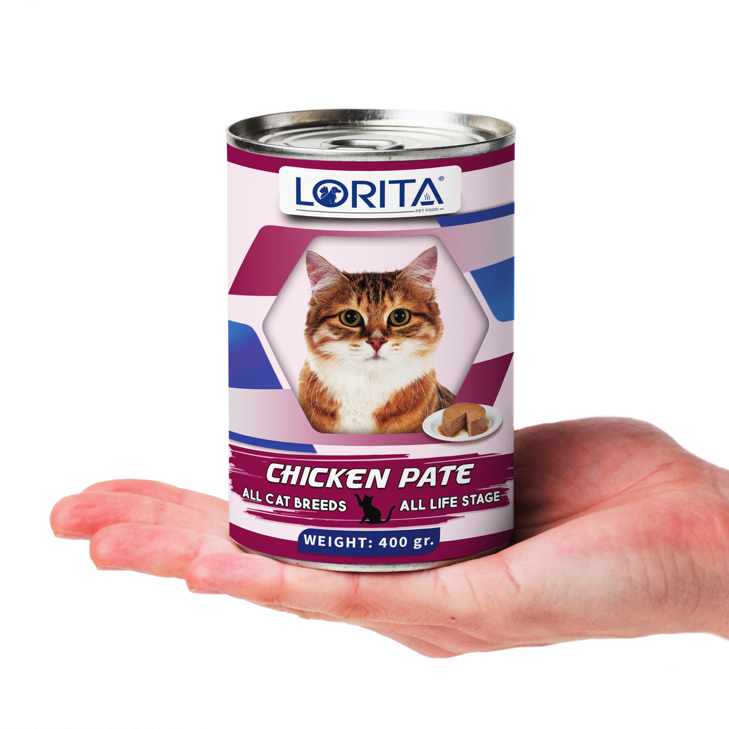 کنسرو غذای گربه لوریتا مدل CHICKEN & FISH PATE وزن 400 گرم مجموعه 2 عددی