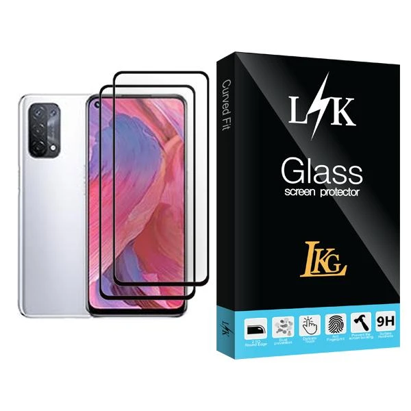محافظ صفحه نمایش ال کا جی مدل LK Glass MIX002 مناسب برای گوشی موبایل اوپو A74 5G بسته دو عددی