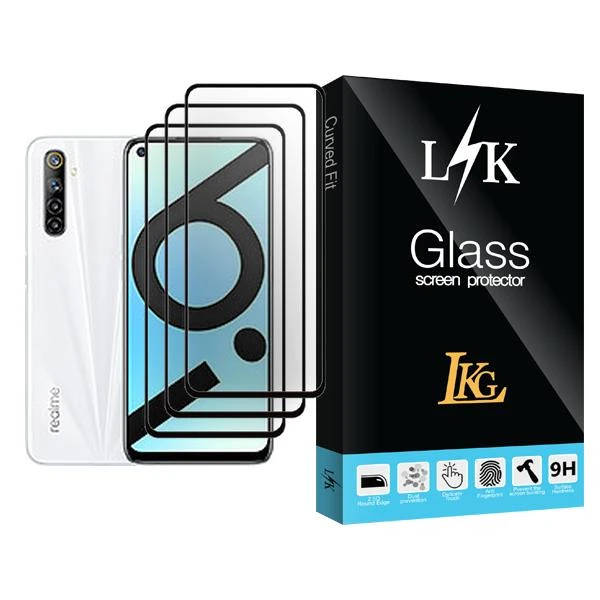 محافظ صفحه نمایش ال کا جی مدل LK Glass MIX003 مناسب برای گوشی موبایل ریلمی 6i (India) بسته سه عددی