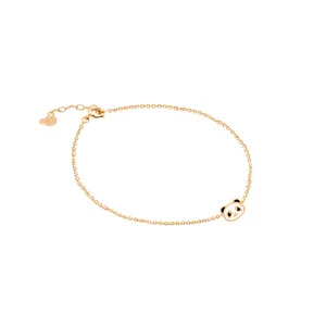 دستبند طلا 18 عیار دخترانه  الی گالری مدل پاندا ظریف