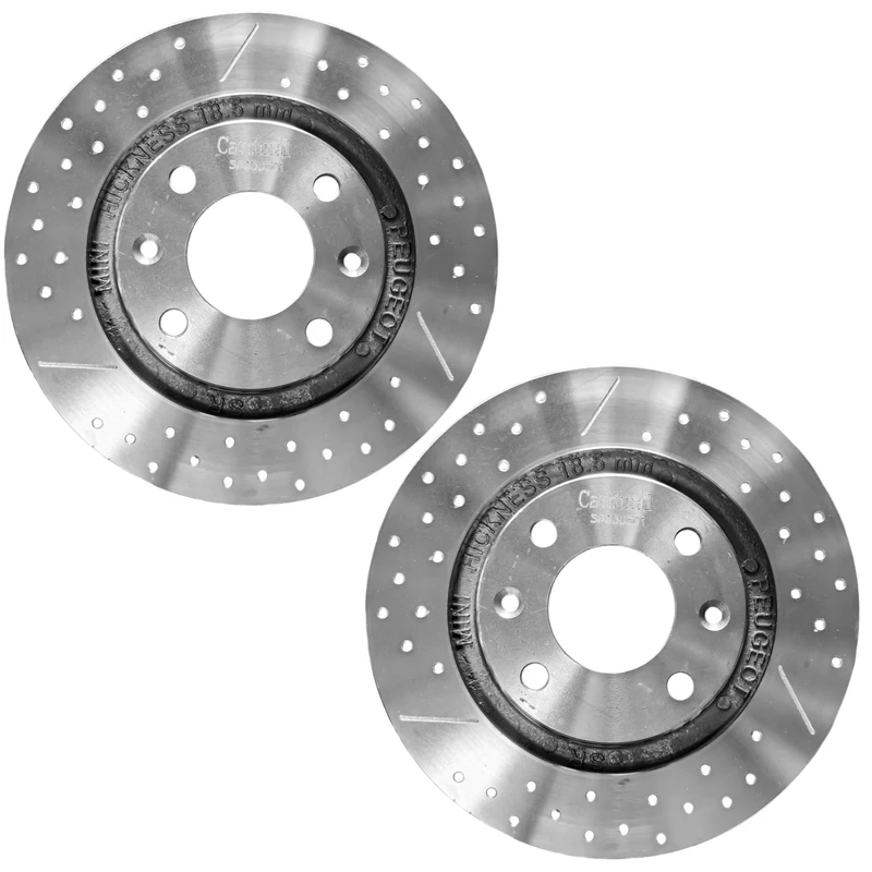 دیسک چرخ جلو کاردینال مدل سوراخ دار مناسب برای پژو پارس بسته ۲ عددی