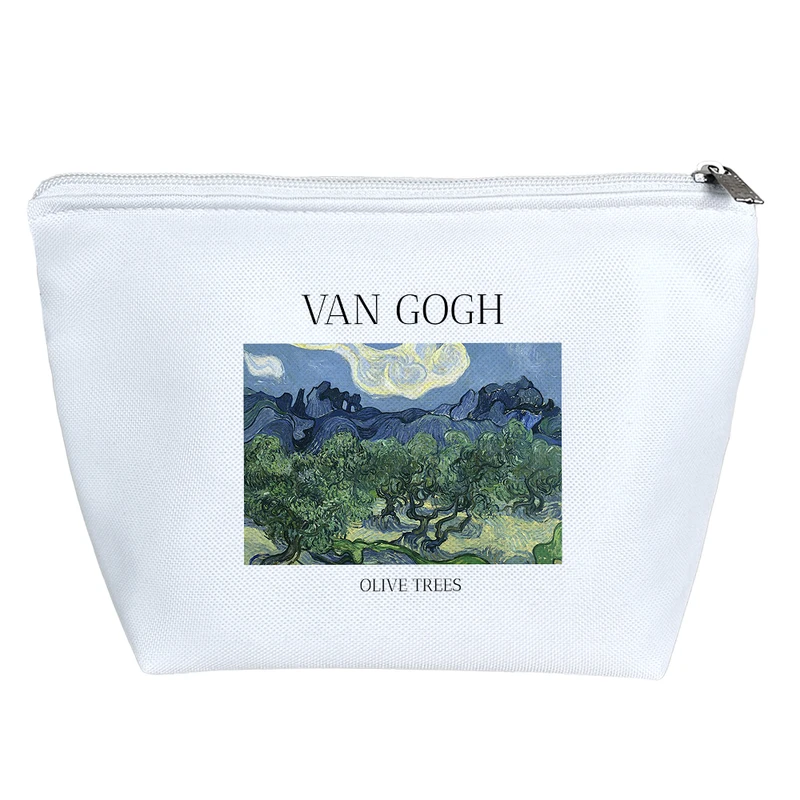 کیف لوازم آرایش دخترانه خندالو مدل درختان زیتون ونسان ونگوگ کد H2010