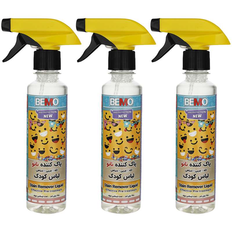 اسپری پاک کننده لباس کودک بمو مدل TRA4 حجم 250 میلی لیتر بسته 3 عددی اسپری پاک کننده لباس کودک بمو مدل TRA4 حجم 250 میلی لیتر بسته 3 عددی
