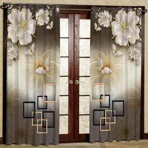   پرده مدل طرح دار هازان پانچی کد 4742 سایز 140x200 سانتی متر