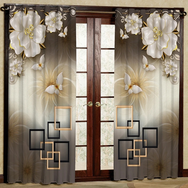   پرده مدل طرح دار هازان پانچی کد 4742 سایز 140x200 سانتی متر