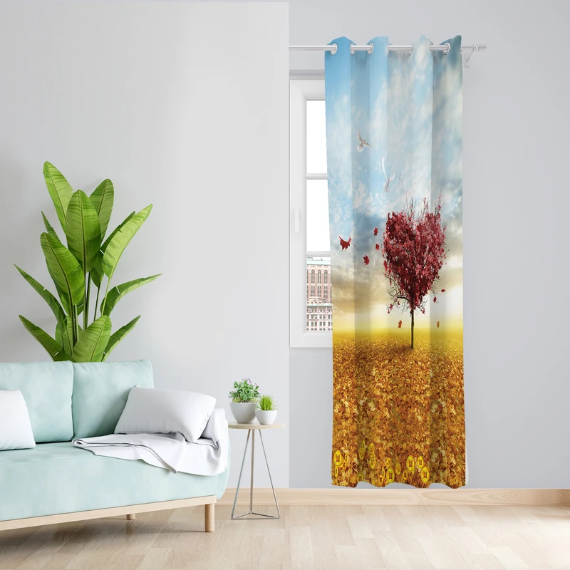 پرده طرح قلب مدل مخمل پانچی کد 2502 z سایز 140x200 سانتی متر