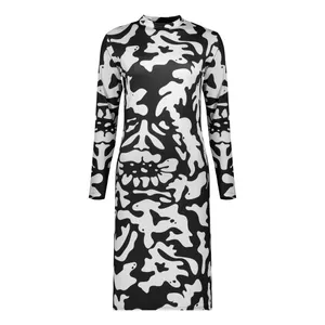 پیراهن یقه گرد زنانه مدل نیوشا کد 3986