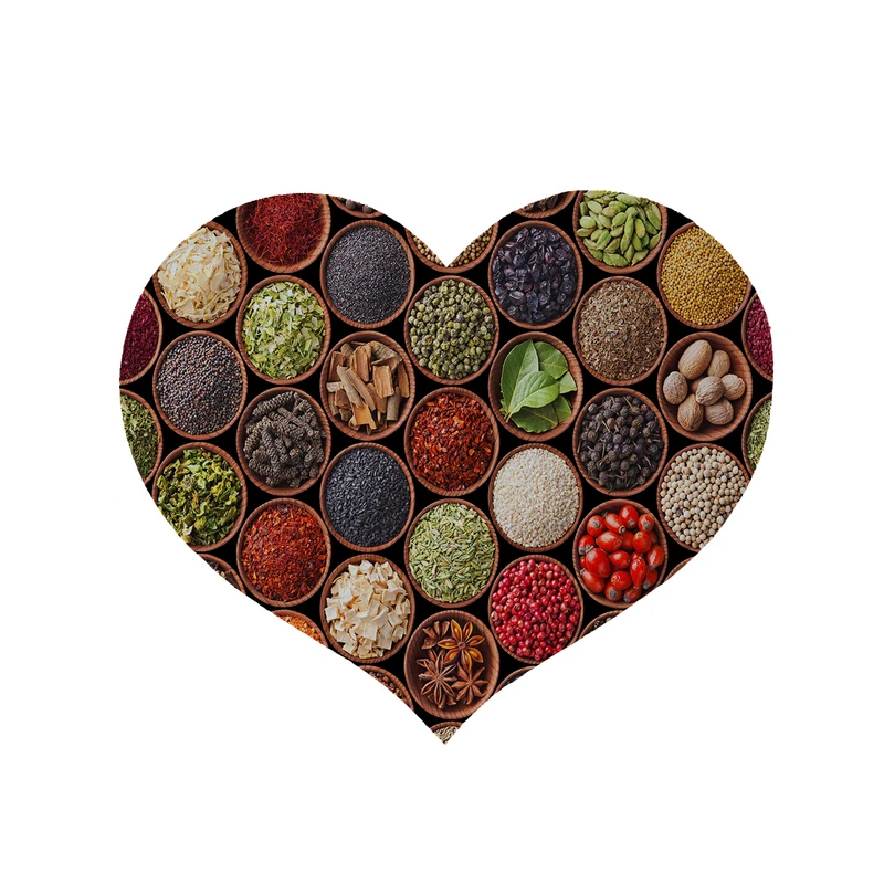 پادری مدل قلب طرح ادویه کد 5050 سایز 90x90 سانتی متر