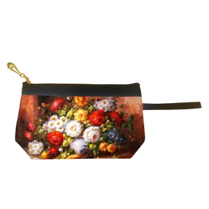 کیف لوازم آرایش زنانه مدل L1036 طرح نقاشی گل و میوه