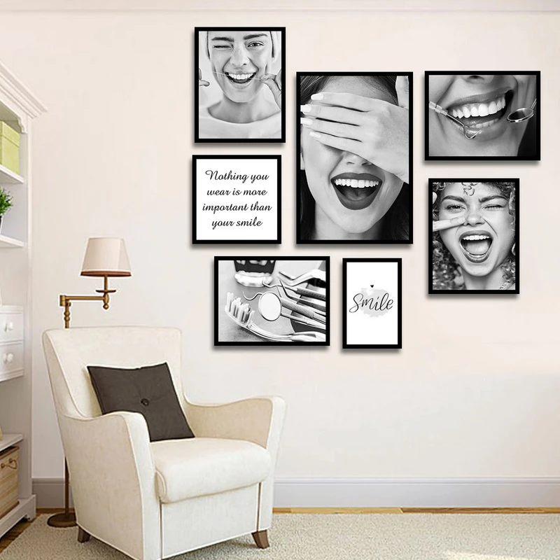 تابلو بکلیت طرح لبخند و دندانپزشکی مدل شاین اکلیلی B-1681 مجموعه 7 عددی