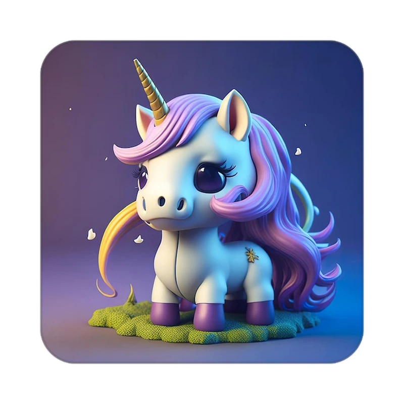 زیر لیوانی کاکتی طرح اسب تک شاخ و یونیکورن مدل mp33543