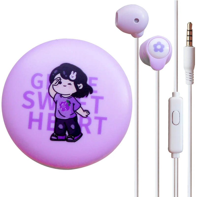 هندزفری طرح فانتزی دختر مدل Girl-kiki-372 به همراه کیف هندزفری