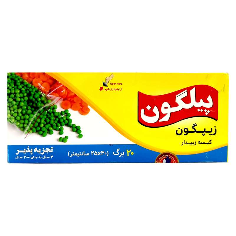 کیسه زیپ دار پیلگون مدل زیپگون Z30 بسته 20 عددی