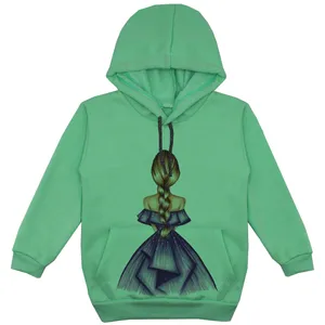 هودی دخترانه مدل دختر F10 رنگ سبز