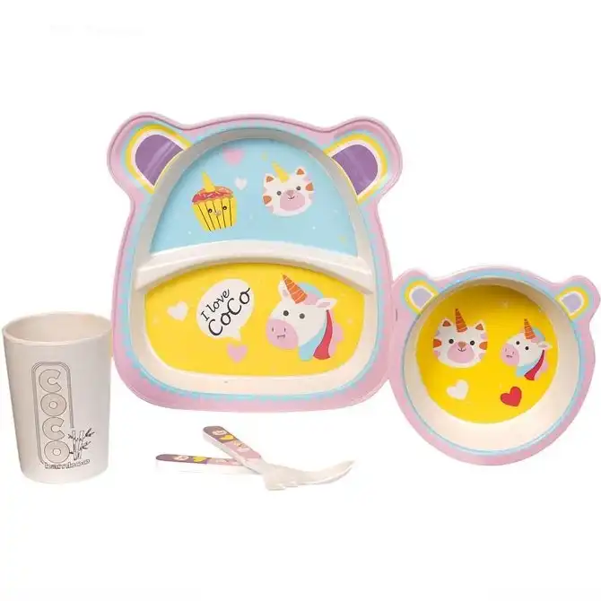 ظرف غذای 5 تکه کودک کوکو مدل تک شاخ کد 1002