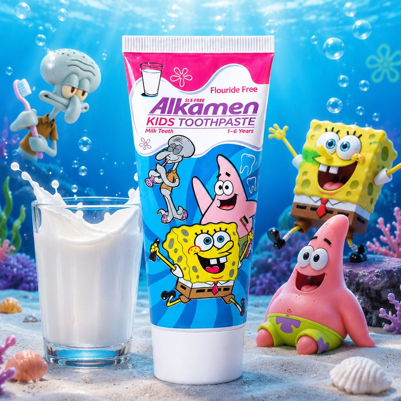 خمیردندان کودک آلکامن مدل Kids Toothpaste 1-6 Years با طعم شکلات حجم 75 میلی‌لیتر