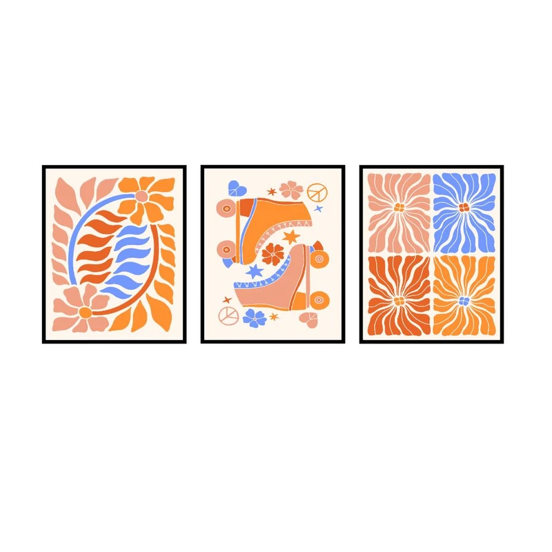 پوستر مدل اسکیت های غلتکی مجموعه 3 عددی