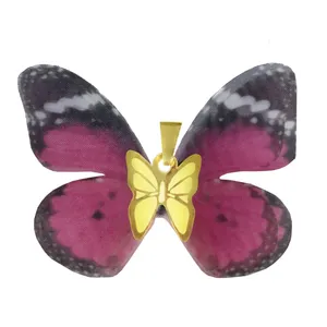 آویز گردنبند طلا 18 عیار زنانه مدل پروانه