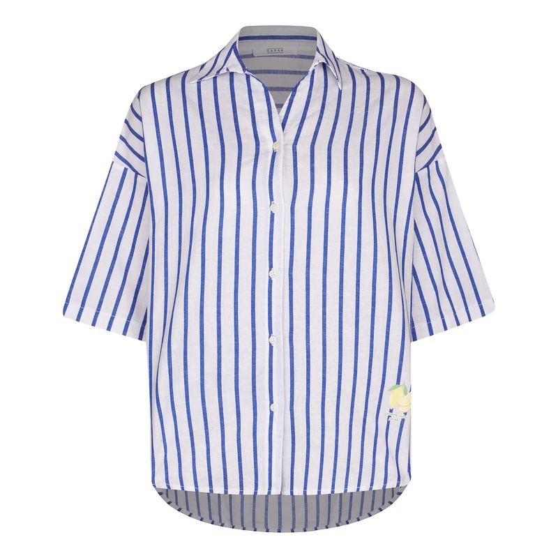 شومیز آستین کوتاه یقه برگردان زنانه سارک مدل 1354846