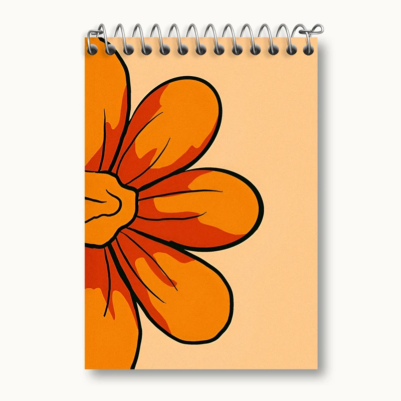 دفتر یادداشت 50 برگ خندالو طرح گل نارنجی کد N5056