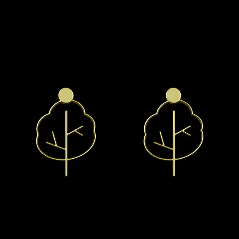 گوشواره طلا 18 عیار زنانه مدوپد مدل درخت کد GA1-15846