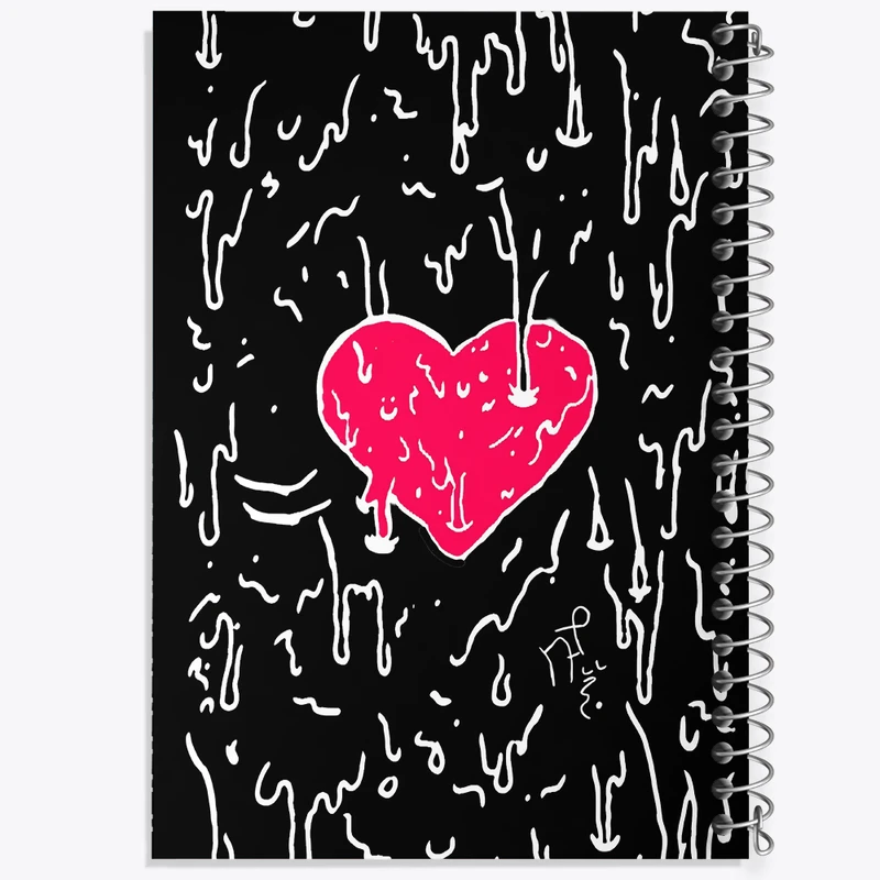 دفتر ژورنال نویسی 50 برگ خندالو مدل نقطه ای طرح قلب کد N2619