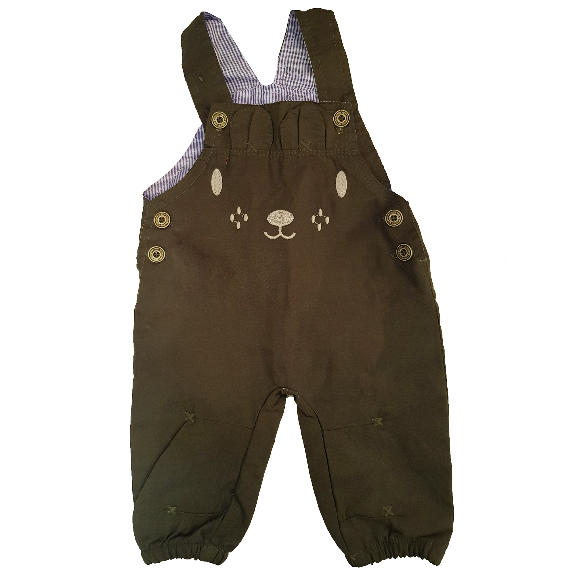 سرهمی نوزادی مدل گربه رنگ زیتونی