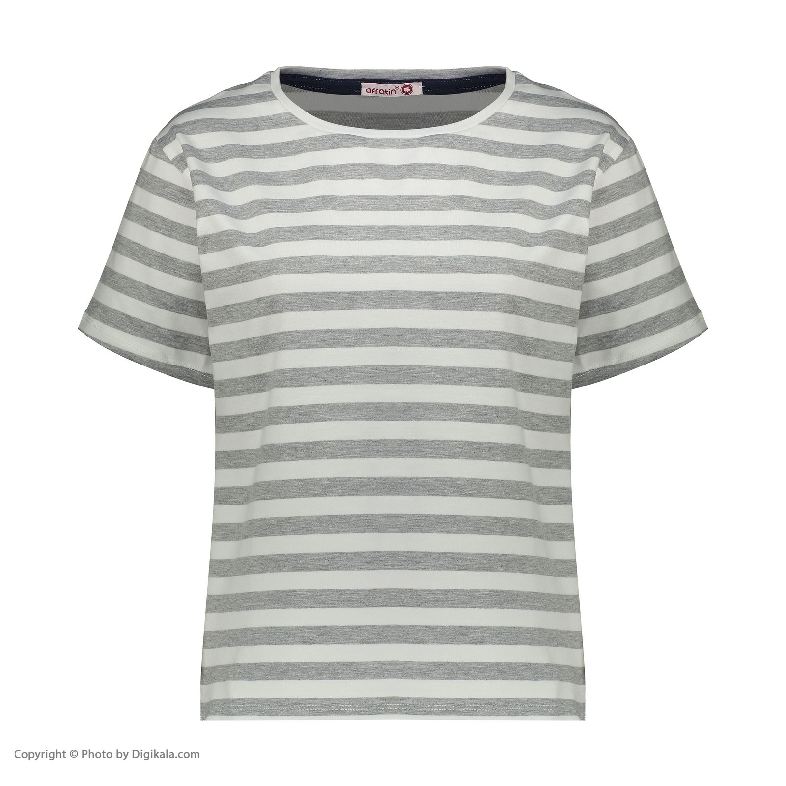 تی شرت آستین کوتاه زنانه افراتین مدل پاریس کد 2585 رنگ طوسی  -  - 2