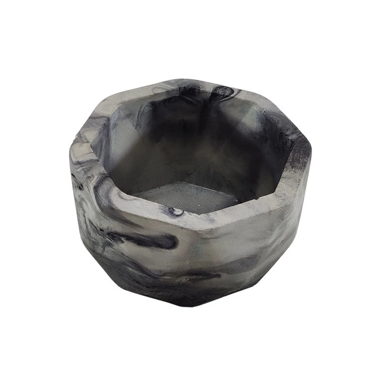 گلدان سنگی طرح 8 ضلعی رگه دار کد R-213