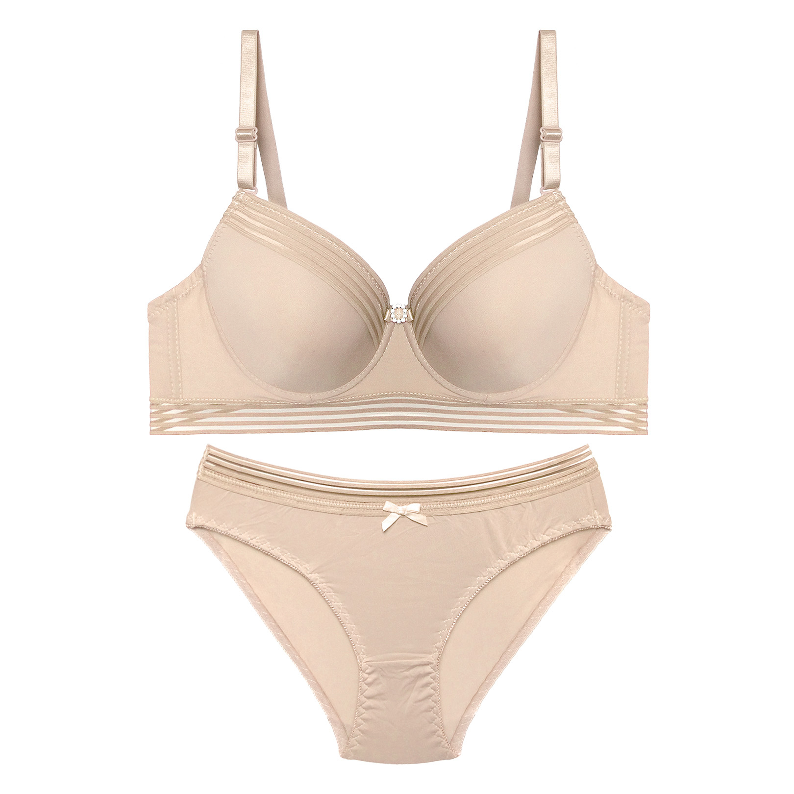 ست شورت و سوتین زنانه کد Leana-T1941 رنگ کرم