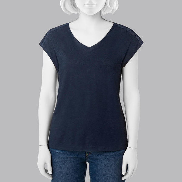 تی شرت آستین کوتاه زنانه اسمارا مدل لینن کد 18375107