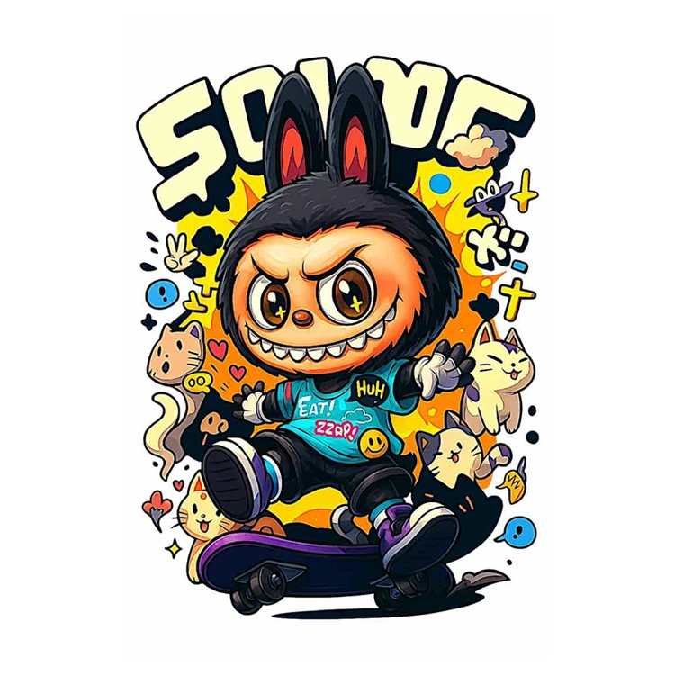 استیکر پارچه و لباس پاد آفرین مدل لبوبو کد 1339