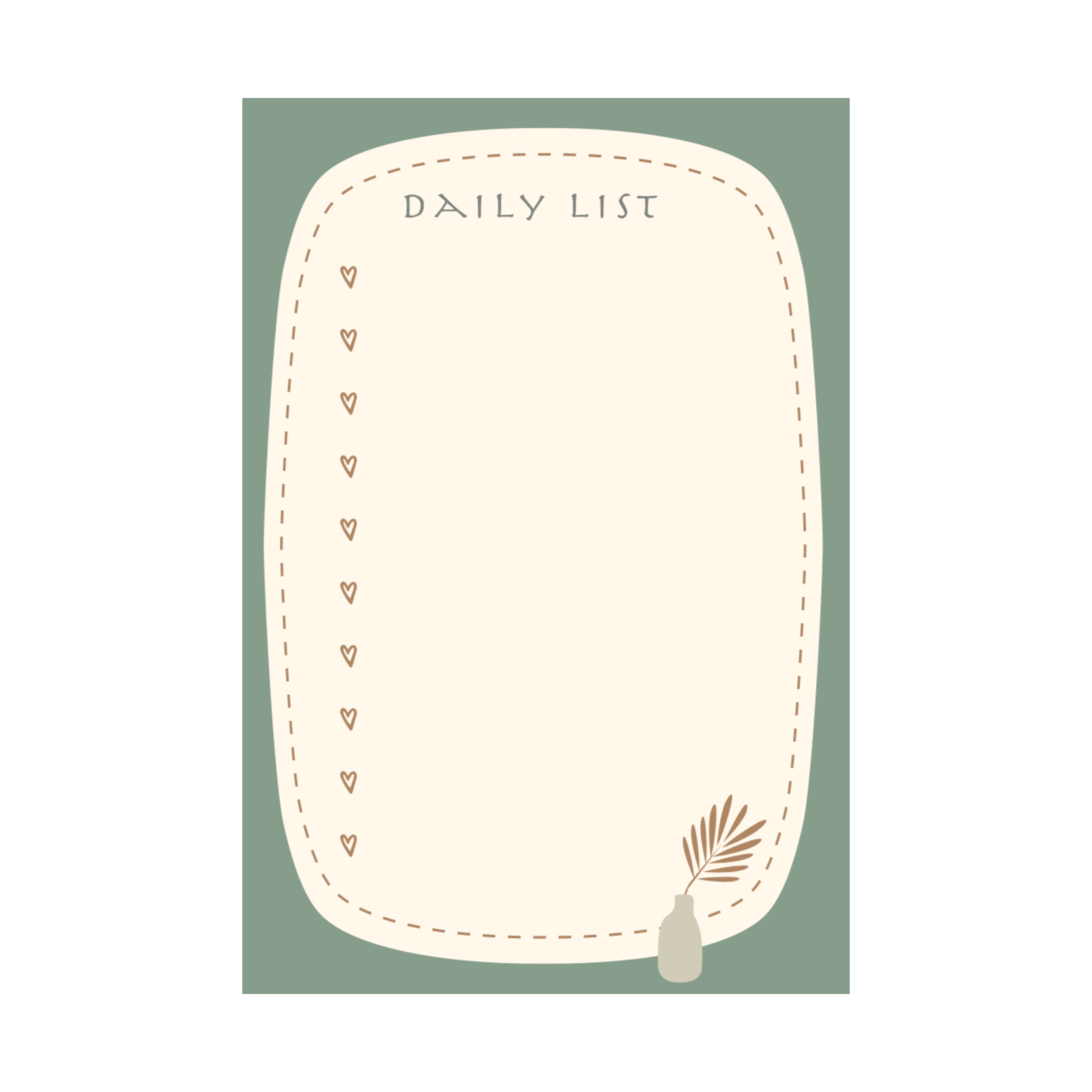 کاغذ یادداشت طرح Daily list مدل قلب و کوزه 