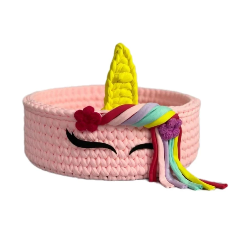 سبد قلاب بافی تریکو مدل اسب تک شاخ کد Unicorn02