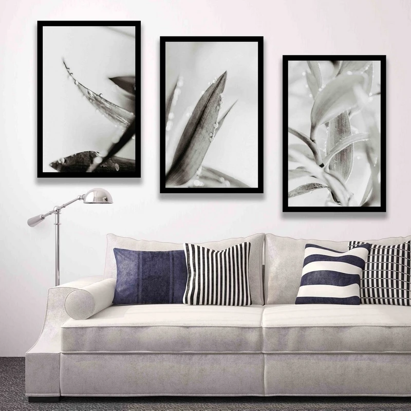 تابلو بکلیت طرح مدرن برگ مدل شاین اکلیلی B-1512 مجموعه 3 عددی