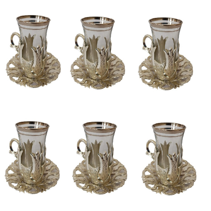 سرویس چای خوری طرح لاله مجموعه 6 عددی