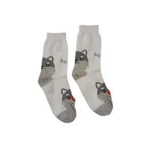 جوراب دخترانه مدل پنبه برجسته رنگ سفید