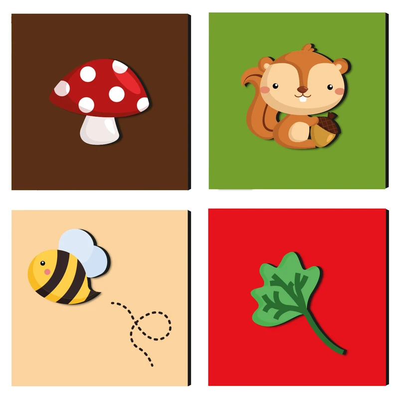 تابلو برجسته کودک باروچین مدل animals Series11 بسته چهار عددی