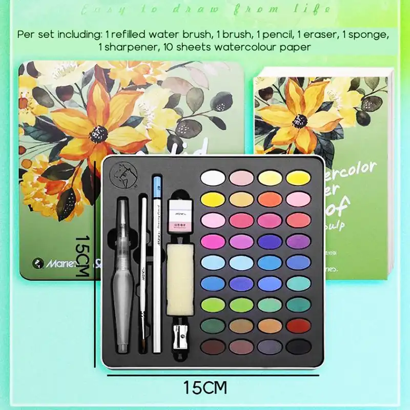 بسته رنگ آمیزی ماریز مدل Solid مجموعه 41 عددی