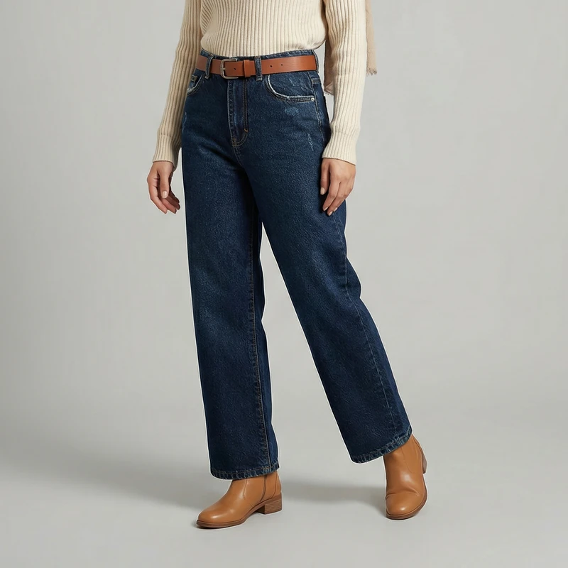 شلوار جین راسته زنانه مدل اچ ان اف 7148-3