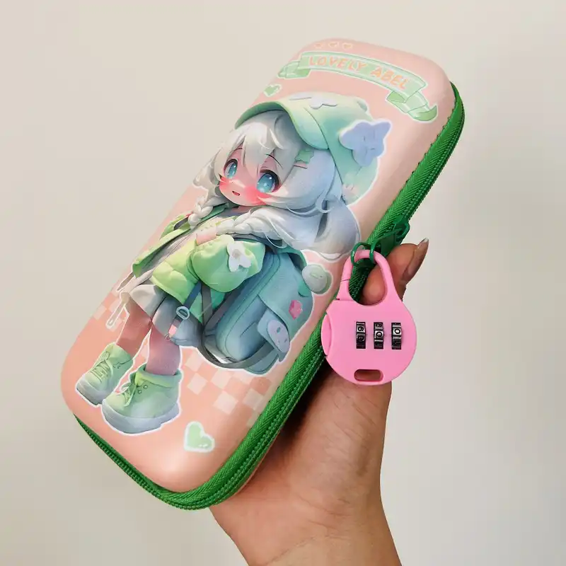 جامدادی مدل تبلتی برجسته قفل دار طرح دختر کد G 12