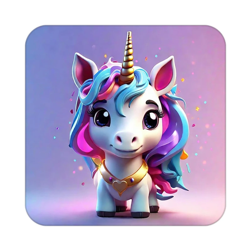 زیر لیوانی کاکتی طرح اسب تک شاخ و یونیکورن مدل mp30906