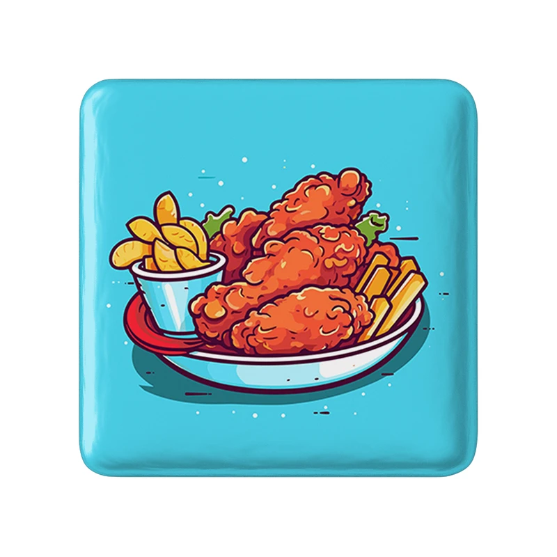 پیکسل خندالو طرح فست فود (Fast Food) مدل مربعی کد 36577