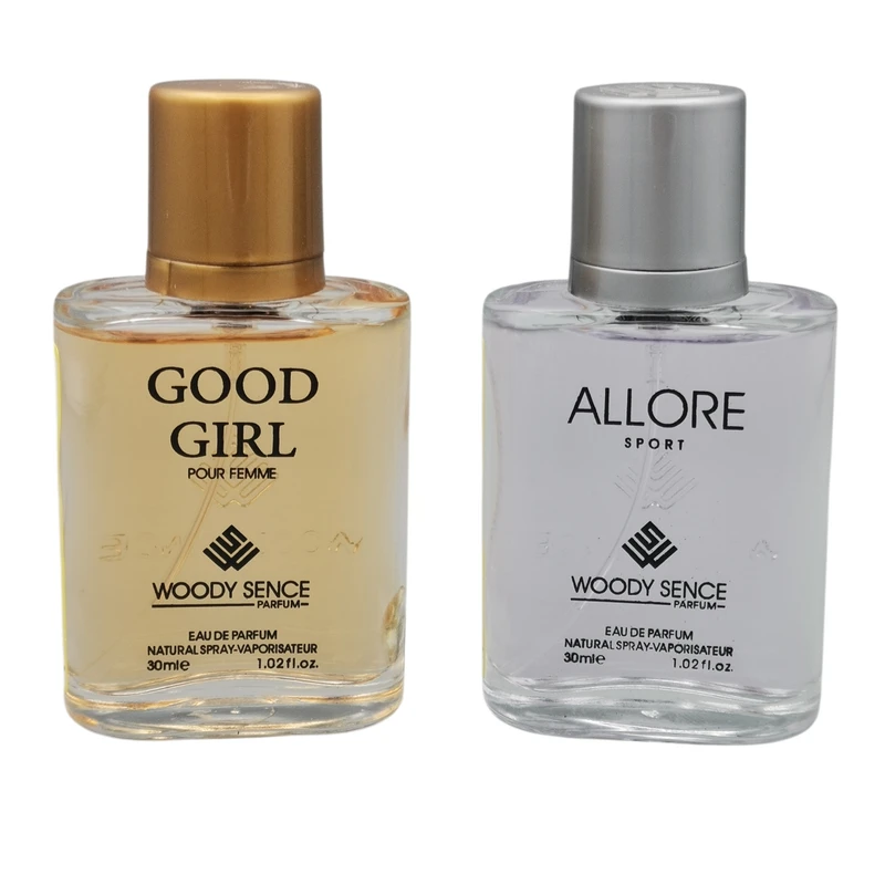 عطر جیبی وودی سنس مدل GOOD GIRL حجم 30 میلی لیتر به همراه عطر جیبی مردانه وودی سنس مدل الور اسپرت بلو