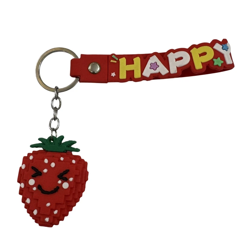 جاکلیدی مدل سیلیکونی انیمیشنی طرح پیکسلی توت فرنگی کد strwbe110