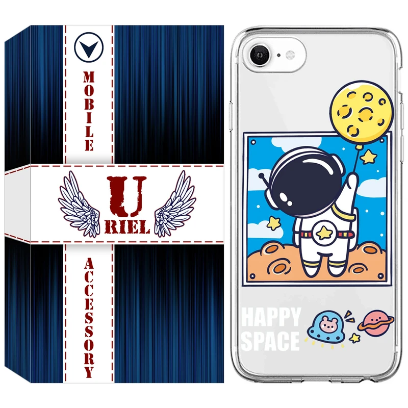 کاور یوریل مدل Clear کد 7 طرح فضانورد مناسب برای گوشی موبایل اپل iPhone 7 / 8 / SE 2020 / SE 2022